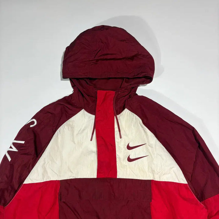 [BUNJANG] Nike Red Color Block Anorak Windbreaker / 나이키 레드 배색 아노락 바람막이