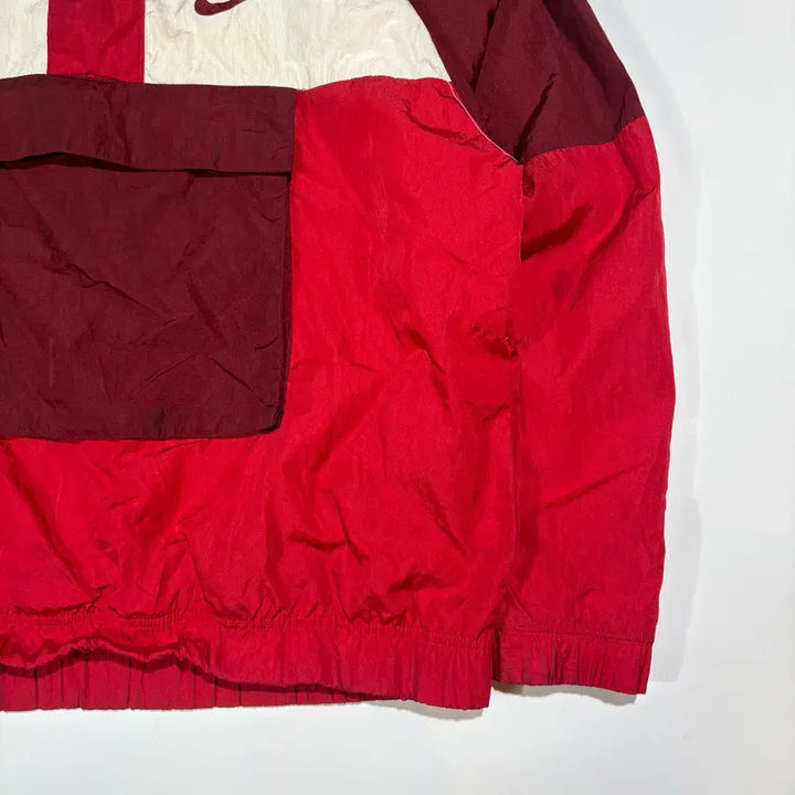 [BUNJANG] Nike Red Color Block Anorak Windbreaker / 나이키 레드 배색 아노락 바람막이