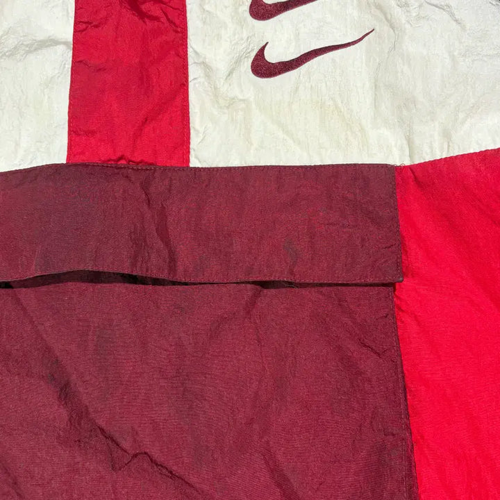 [BUNJANG] Nike Red Color Block Anorak Windbreaker / 나이키 레드 배색 아노락 바람막이