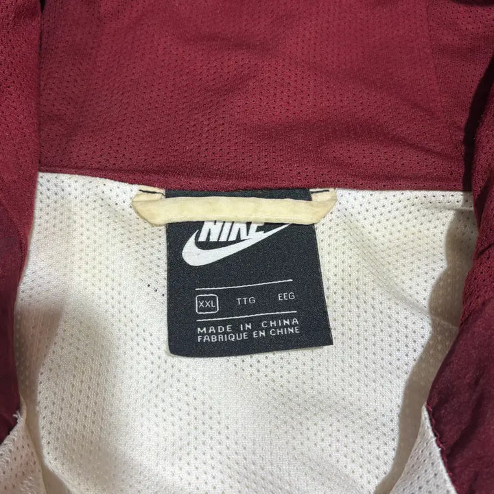 [BUNJANG] Nike Red Color Block Anorak Windbreaker / 나이키 레드 배색 아노락 바람막이