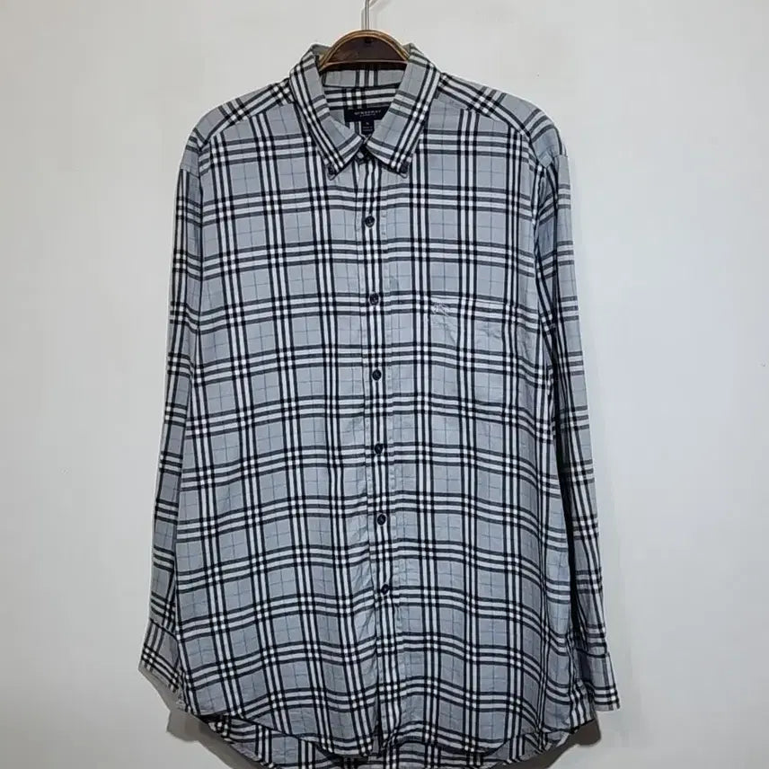 [BUNJANG] Burberry Checkered Shirt Casual Wear / (L) 버버리 남방 체크 셔츠 포켓 캐주얼 매장판