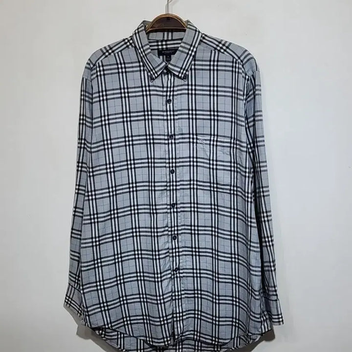 [BUNJANG] Burberry Checkered Shirt Casual Wear / (L) 버버리 남방 체크 셔츠 포켓 캐주얼 매장판