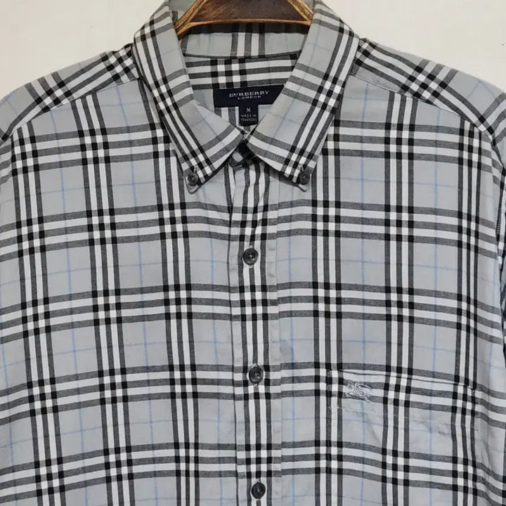 [BUNJANG] Burberry Checkered Shirt Casual Wear / (L) 버버리 남방 체크 셔츠 포켓 캐주얼 매장판