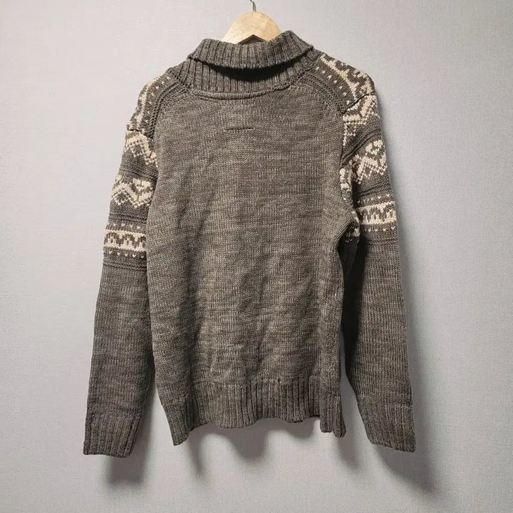 [BUNJANG] Nordic Pattern Shawl Collar Knit Sweater / [XL] 노르딕 패턴 숄카라 니트