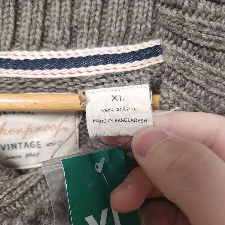 [BUNJANG] Nordic Pattern Shawl Collar Knit Sweater / [XL] 노르딕 패턴 숄카라 니트