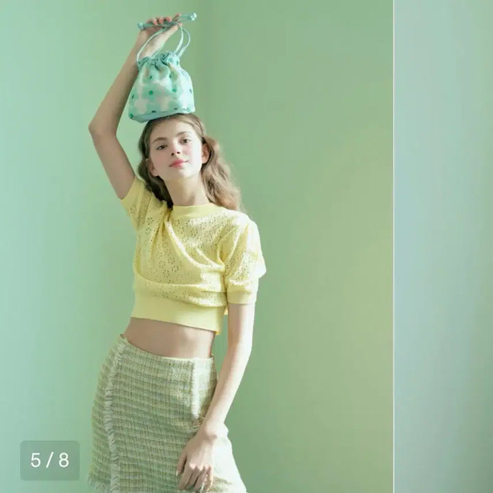 [BUNJANG] Margarine Fingers Punching Knit - Yellow / 마가린 핑거스 Punching Knit - Yellow