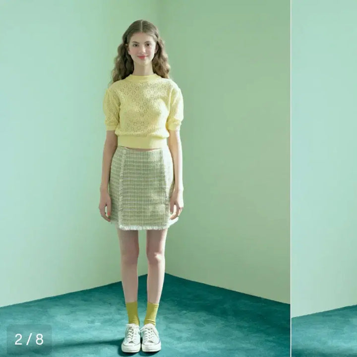 [BUNJANG] Margarine Fingers Punching Knit - Yellow / 마가린 핑거스 Punching Knit - Yellow