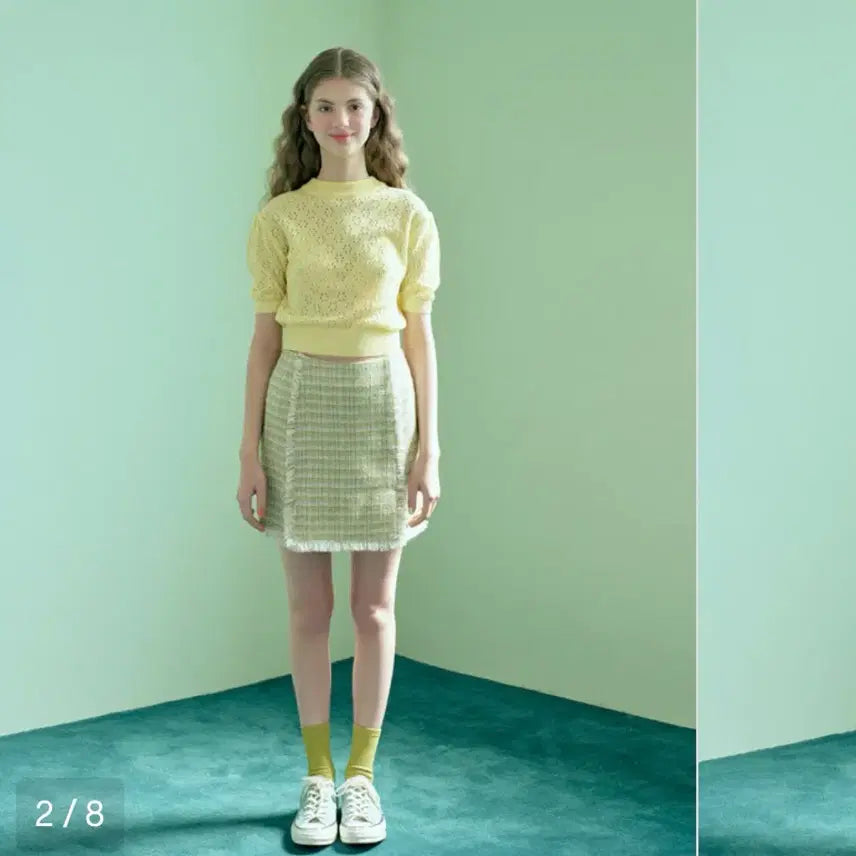[BUNJANG] Margarine Fingers Punching Knit - Yellow / 마가린 핑거스 Punching Knit - Yellow