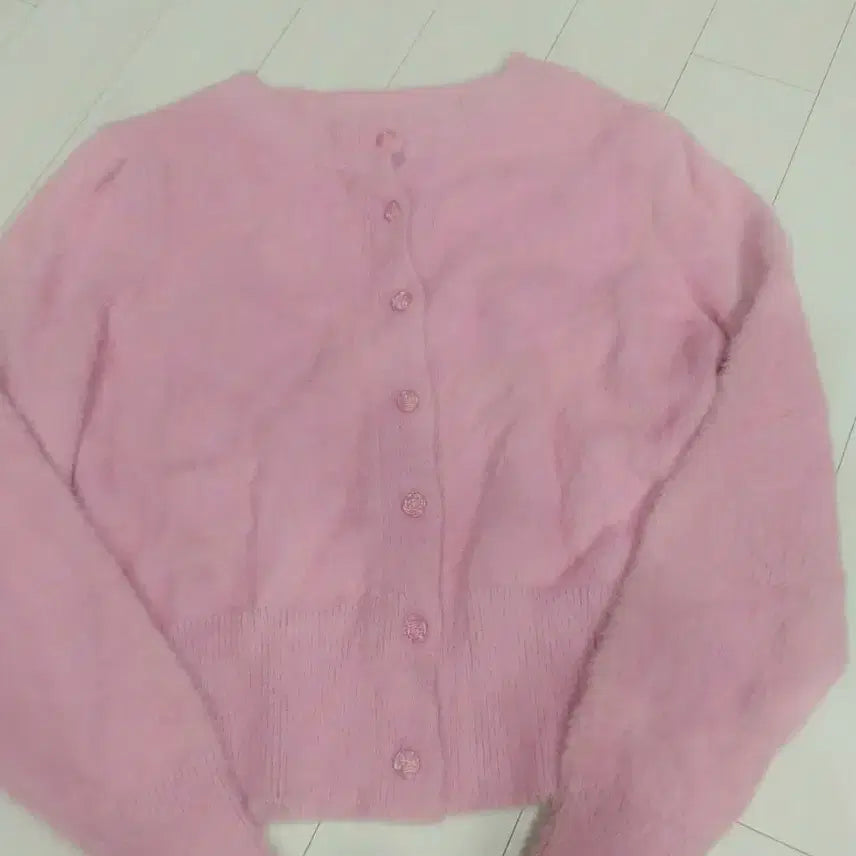 [BUNJANG] Pink Fur Cardigan / 핑크  퍼 가디건s