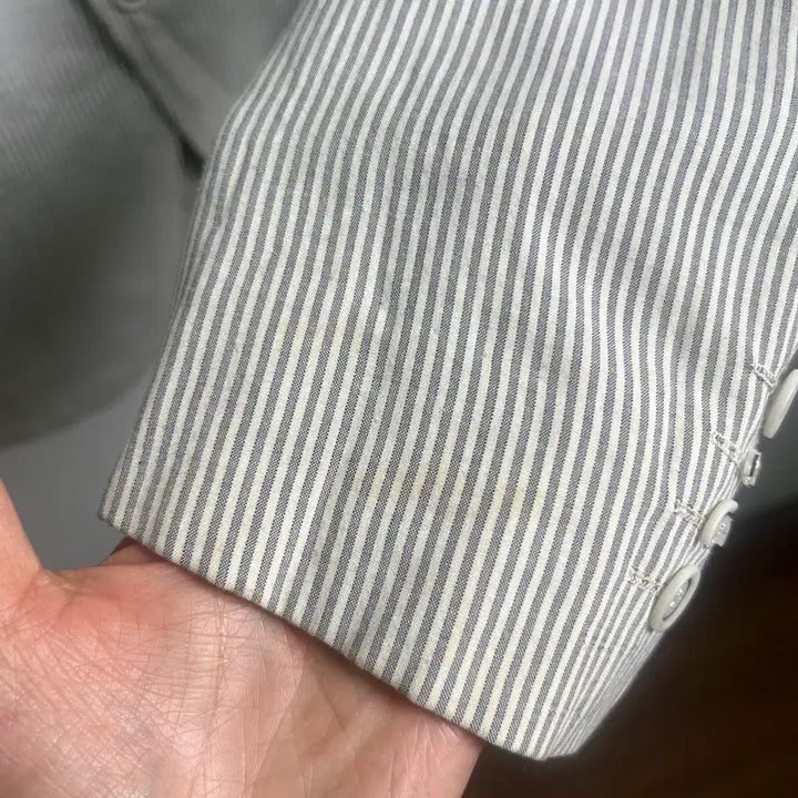 [BUNJANG] Issey Miyake Seersucker Striped Blazer / 이세이미야케 시어서커 스트라이프 블레이저