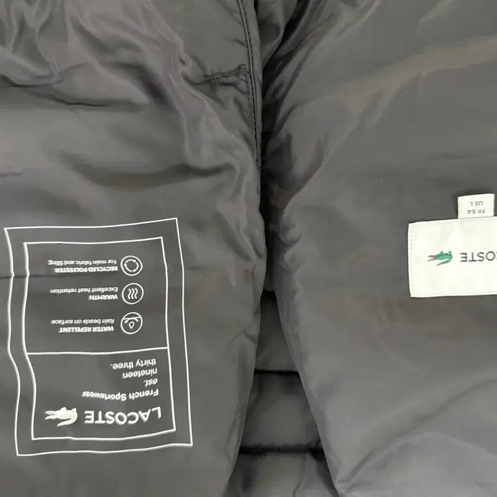 [BUNJANG] Lacoste Black Lightweight Hooded Padded Jacket / 라코스테 블랙 경량 후드 패딩 54사이즈