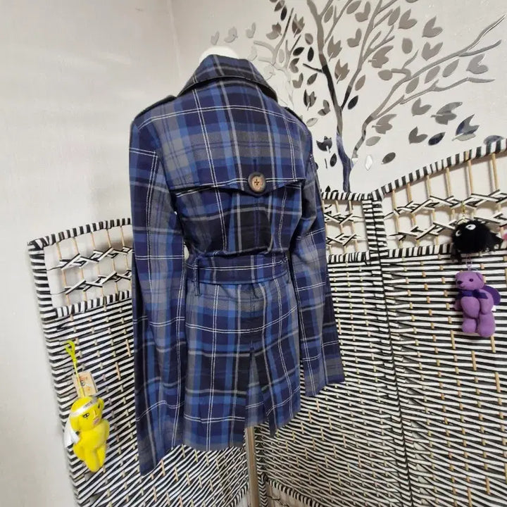 [BUNJANG] Tommy Hilfiger Check Double Breasted Trench Coat / 타미힐피거 체크 더블 블레스트 트렌치