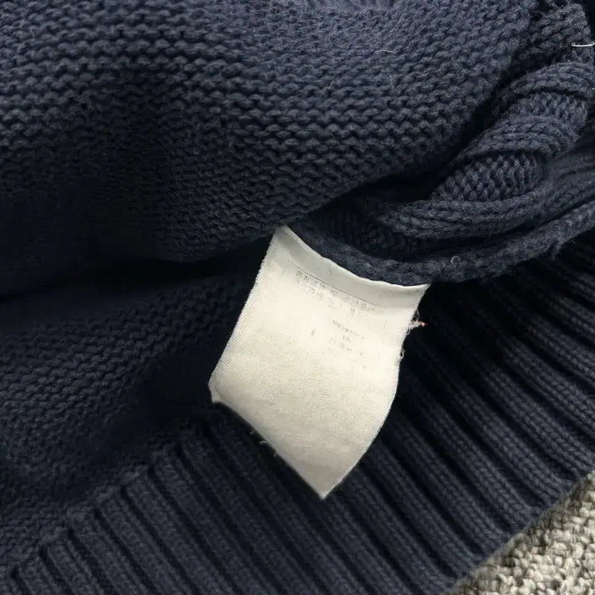 [BUNJANG] Tommy Hilfiger Navy Small Logo Knit Zip-up L / 타미 힐피거 네이비 스몰로고 니트 집업 L