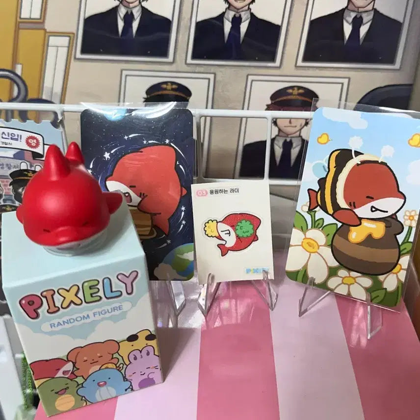 [BUNJANG] Sleepground Ttitb Rader Figure, Sticker, Photocard Bundle Set / 잠뜰티비 뜰팁 픽셀리 라더 피규어 띠부실 포카 일괄판매