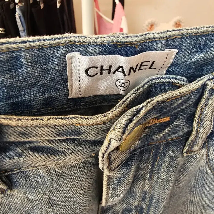 [BUNJANG] SHA Washed Denim Pants / 샤 로고 워싱 데님 팬츠