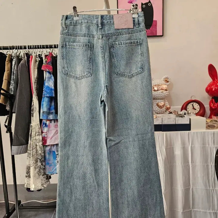 [BUNJANG] SHA Washed Denim Pants / 샤 로고 워싱 데님 팬츠