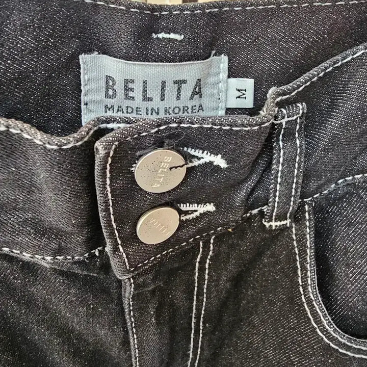 [BUNJANG] Black Side Line Wide Denim Pants / 블랙 옆줄 와이드 데님 팬츠