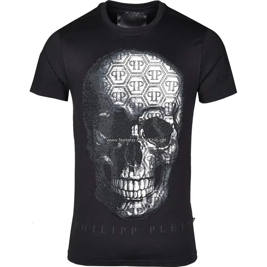 [BUNJANG] Philipp Plein Black Skull Swarovski T-Shirt / 필립플레인 블랙 스컬 스와로브스키 티셔츠