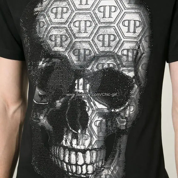 [BUNJANG] Philipp Plein Black Skull Swarovski T-Shirt / 필립플레인 블랙 스컬 스와로브스키 티셔츠