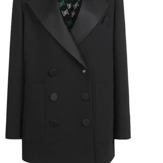 [SOLD OUT] 럭키슈에뜨 블랙 더블 버튼 자켓 공단카라