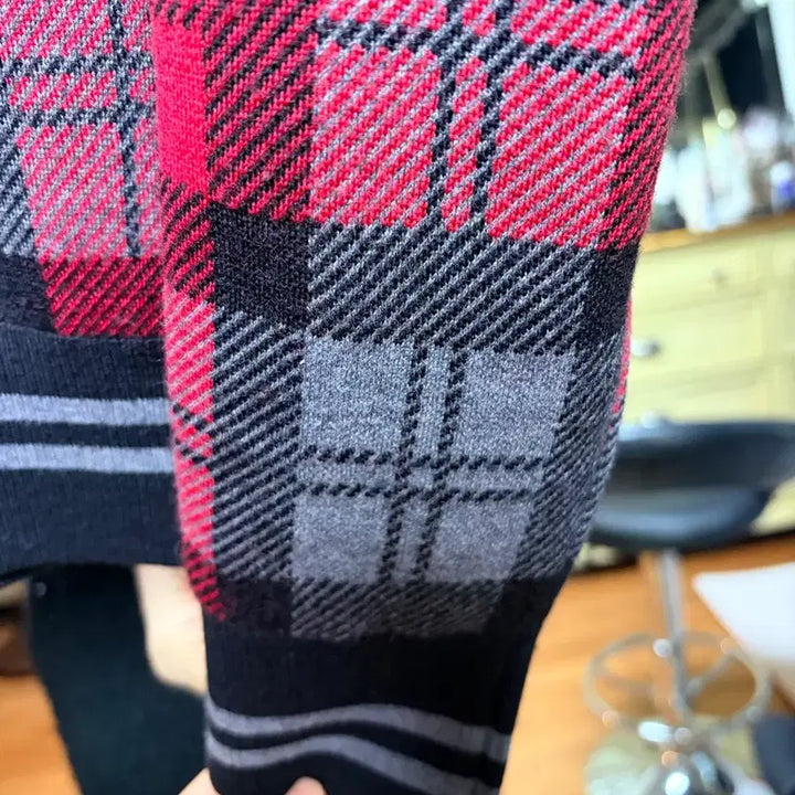 [BUNJANG] Vivienne Westwood Check Pattern Wool Zip-Up Cardigan / 비비안웨스트우드 체크 집업 가디건