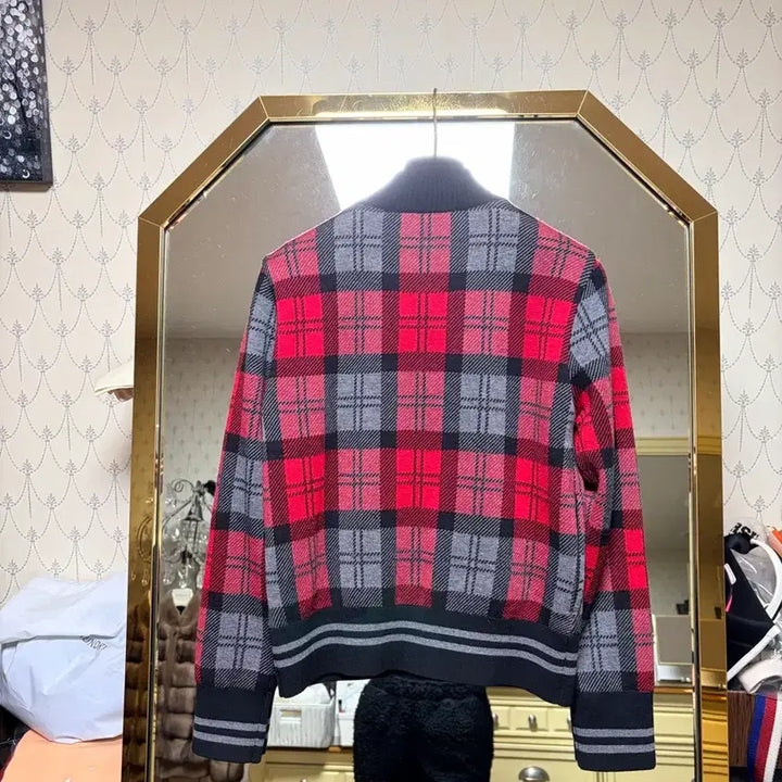 [BUNJANG] Vivienne Westwood Check Pattern Wool Zip-Up Cardigan / 비비안웨스트우드 체크 집업 가디건