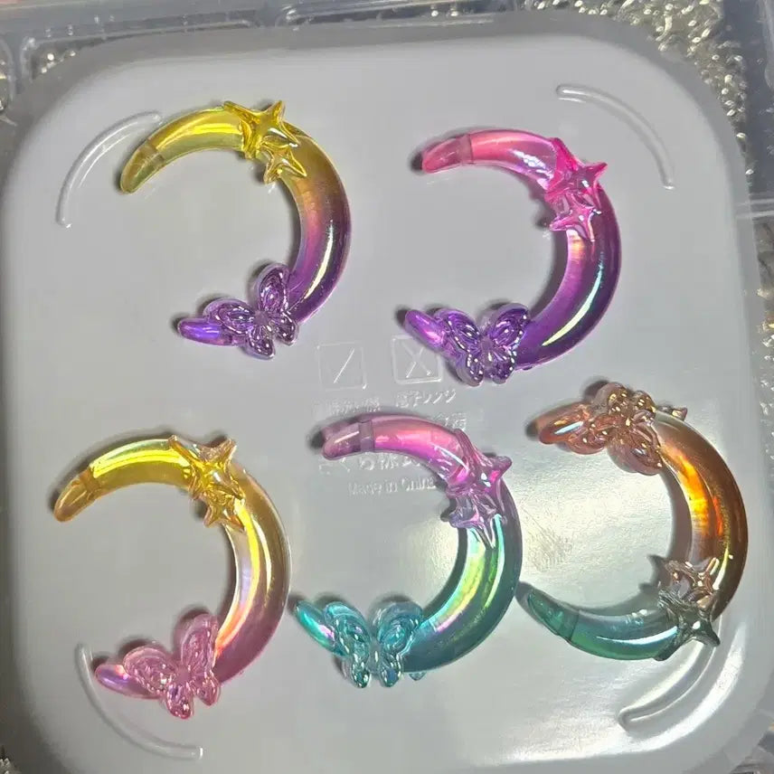 [BUNJANG] Aurora Acrylic Beads - Moon/Star/Butterfly / 오로라 달/별/나비 아크릴비즈 ㅡ 볼펜가능