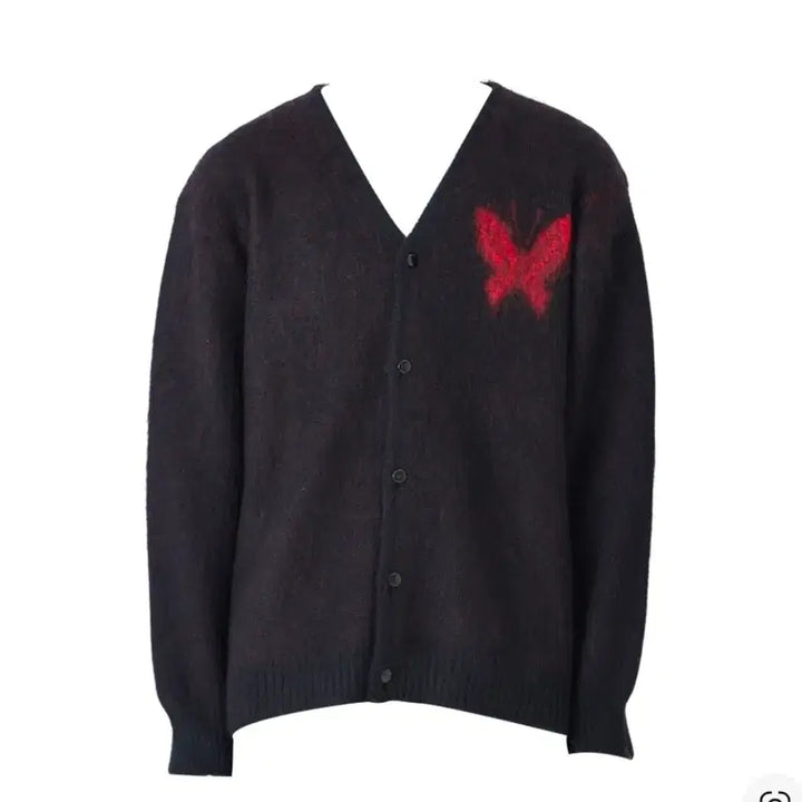 [BUNJANG] Needles x Studious Mohair Papillon Cardigan Black M / 니들스 x 스튜디오스 모헤어 빠삐용 1 가디건 블랙 m사이즈 팔아요