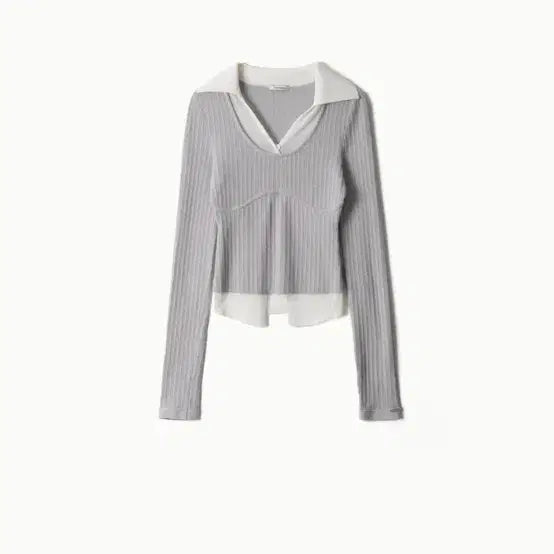 [SOLD OUT] 아비에무아 웨이브 레이어드 카라 니트 그레이
