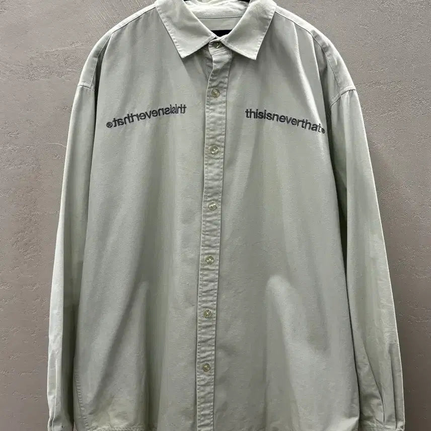 [BUNJANG] thisisneverthat Mint Long Sleeve Shirt L / 디스이즈네버댓 셔츠 민트색 긴팔 L