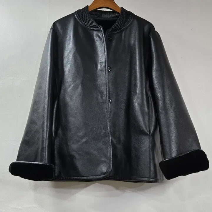 [BUNJANG] Imvely Faux Leather Fur Jacket / 임블리 가죽 퍼자켓