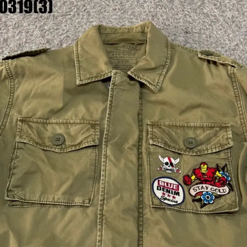[SOLD OUT] 아메리칸이글 카키색 패치 포인트 야상 자켓s 0319