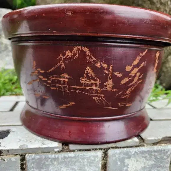 [BUNJANG] Antique Korean Wooden Food Container - LuoGuRo / 민속품//나무함지 로구로 밥통.찬합