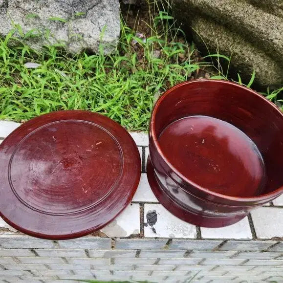 [BUNJANG] Antique Korean Wooden Food Container - LuoGuRo / 민속품//나무함지 로구로 밥통.찬합