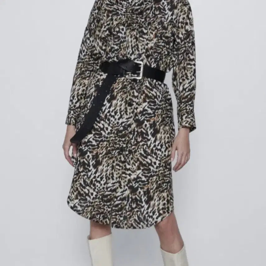 [BUNJANG] ZARA Leopard Print Shirt Dress / 자라 레오파드 셔츠 원피스