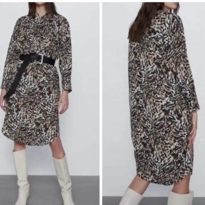 [BUNJANG] ZARA Leopard Print Shirt Dress / 자라 레오파드 셔츠 원피스