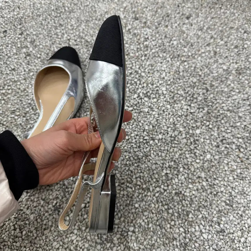 [BUNJANG] Leather Slingback Flat Shoes 230 / 양가죽 슬링백 플랫 단화 230 새제품