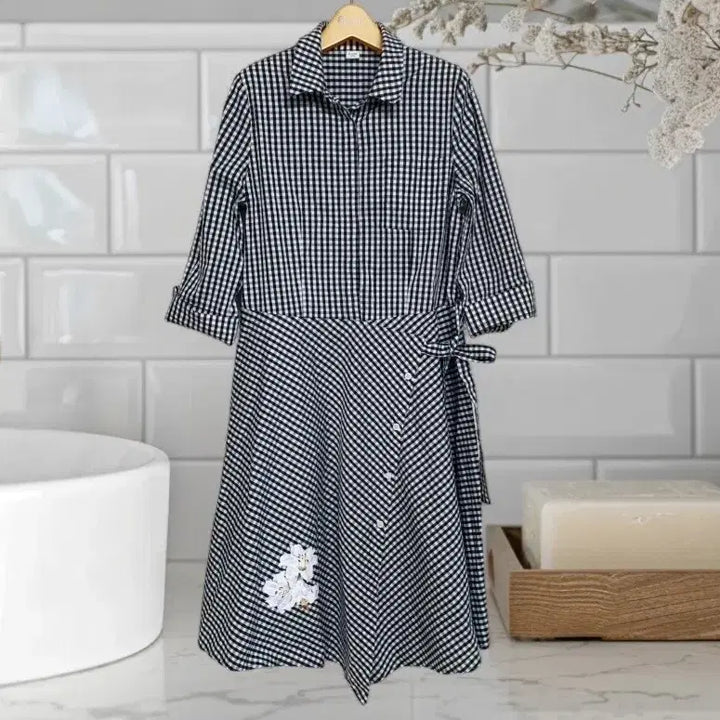 [SOLD OUT] 77 여성 원피스 체크 원피스 여자 100 스판 스커트 치마 정장 캐주얼