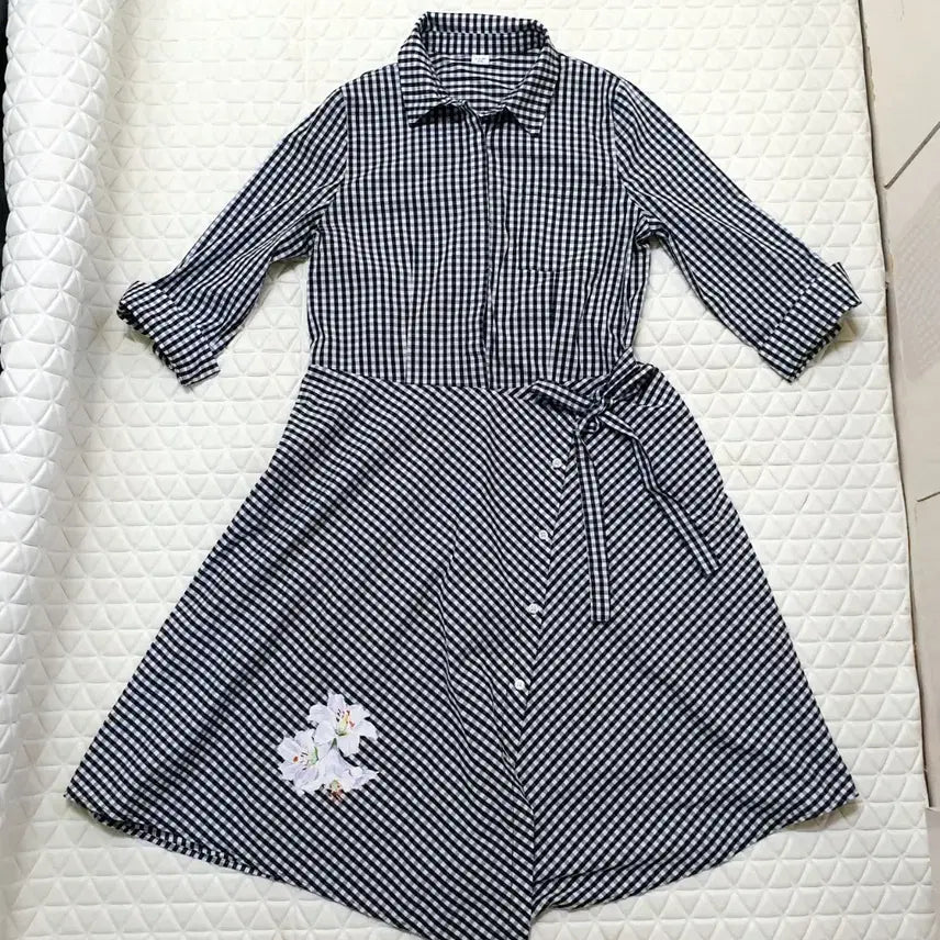 [SOLD OUT] 77 여성 원피스 체크 원피스 여자 100 스판 스커트 치마 정장 캐주얼