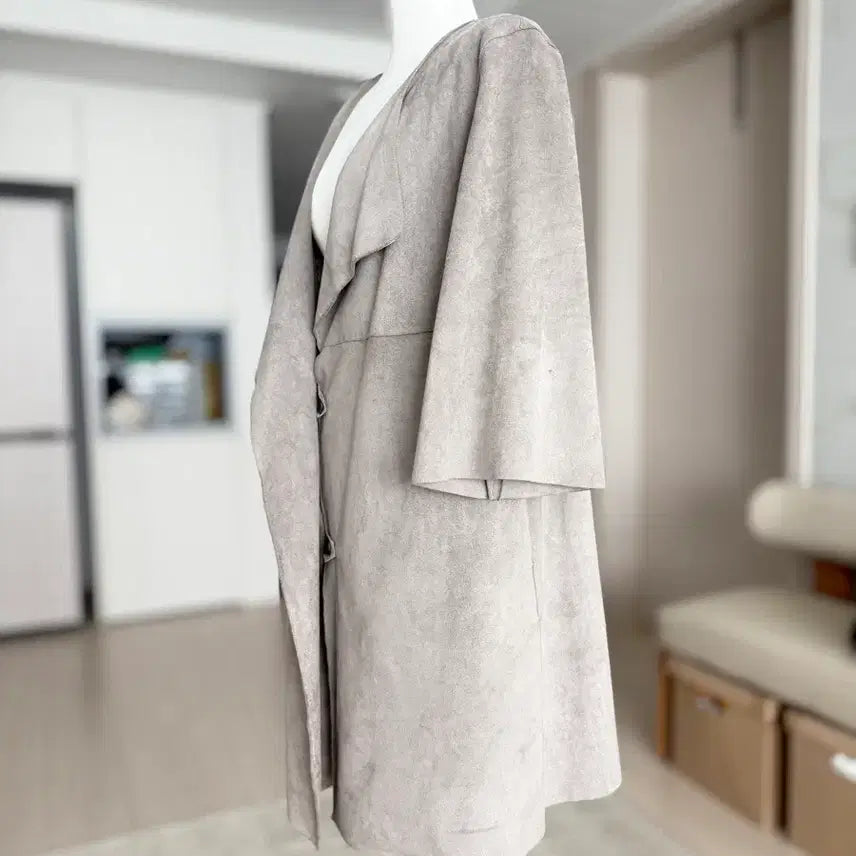 [BUNJANG] Unbranded Suede-Feel Lightweight Coat / 세무 느낌 패브릭  가벼운 코트