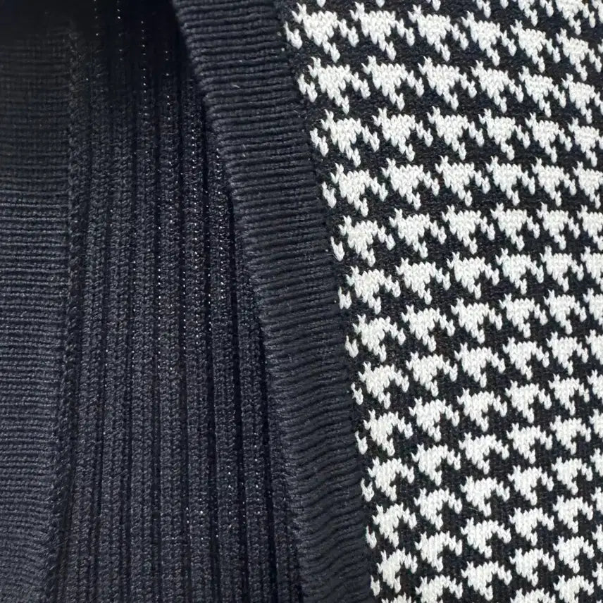 [BUNJANG] Viscose Houndstooth Check Knit Dress / 비스코스 체크 니트원피스 M