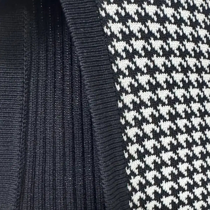[BUNJANG] Viscose Houndstooth Check Knit Dress / 비스코스 체크 니트원피스 M