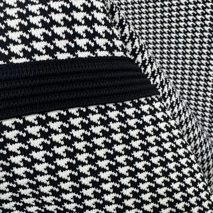 [BUNJANG] Viscose Houndstooth Check Knit Dress / 비스코스 체크 니트원피스 M