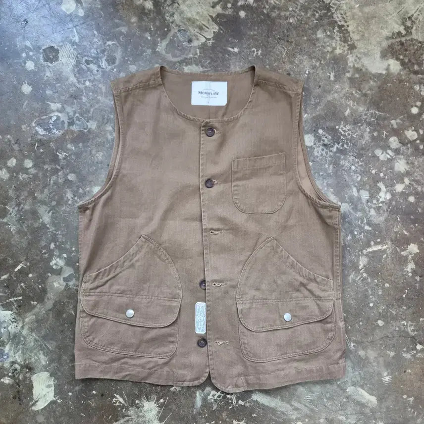 [BUNJANG] Monoflow Work Vest / 모노플로우 아메카지 워크 베스트 조끼 아메카지 워크웨어