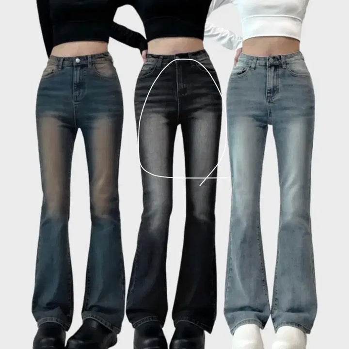 [BUNJANG] Black Denim Bootcut Jeans / 흑청 부츠컷 청바지