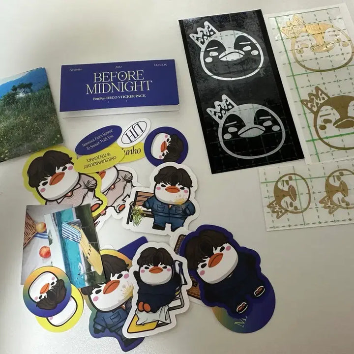 [BUNJANG] Lee Junho Pengpeng B.Mina Sticker Pack + Pengpeng Metal Sticker Bundle Set / 이준호 펭펭이 비미나 스티커팩 + 펭펭 메탈스티커 양도합니다