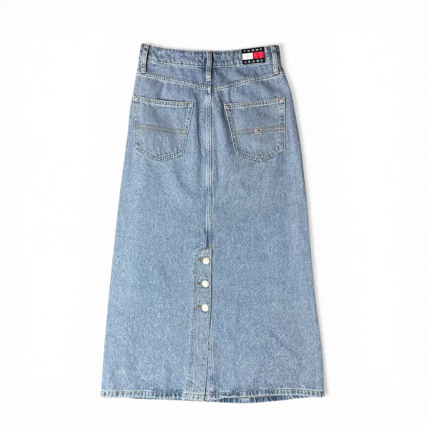[BUNJANG] Tommy Hilfiger Mid-Wash Denim Long Skirt / (27) 타미힐피거 중청 데님 롱 스커트