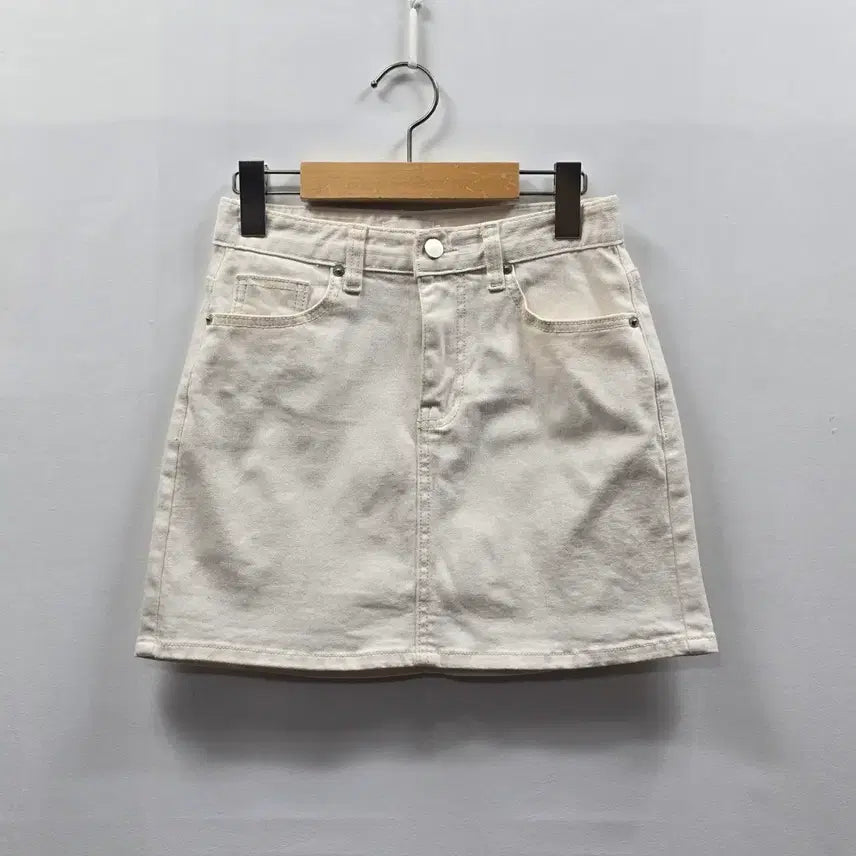 [BUNJANG] 1185 Ivory Denim Mini Skirt S / 1185 moible 아이보리 데님 미니 스커트 S
