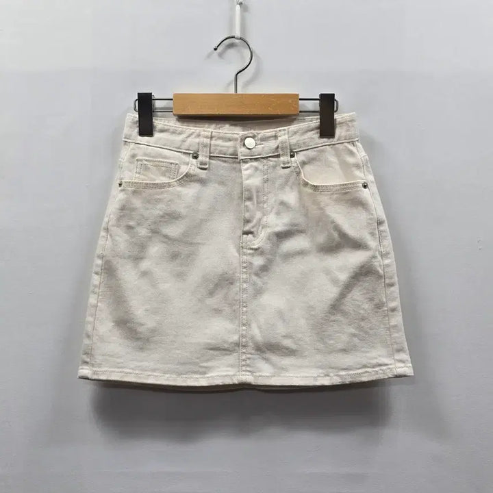 [BUNJANG] 1185 Ivory Denim Mini Skirt S / 1185 moible 아이보리 데님 미니 스커트 S