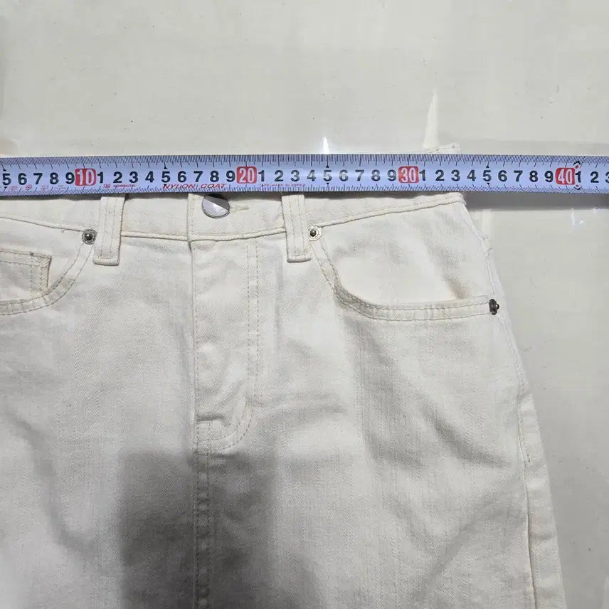 [BUNJANG] 1185 Ivory Denim Mini Skirt S / 1185 moible 아이보리 데님 미니 스커트 S